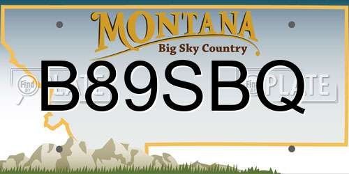 B89SBQ Montana License Plate