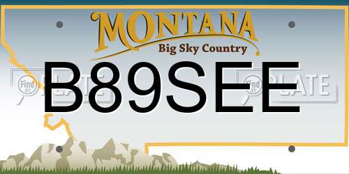 B89SEE Montana License Plate