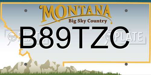 B89TZC Montana License Plate