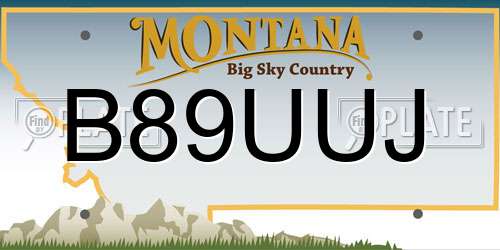 B89UUJ Montana License Plate