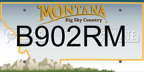 B902RM Montana License Plate