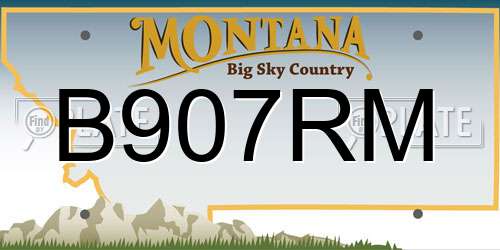 B907RM Montana License Plate