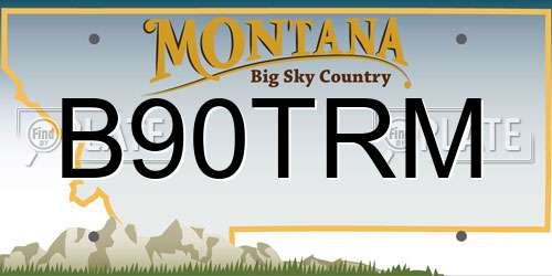 B90TRM Montana License Plate