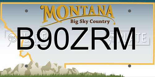 B90ZRM Montana License Plate