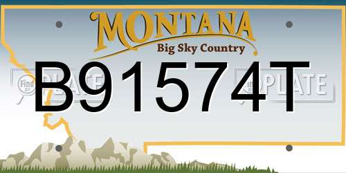 B91574T Montana License Plate