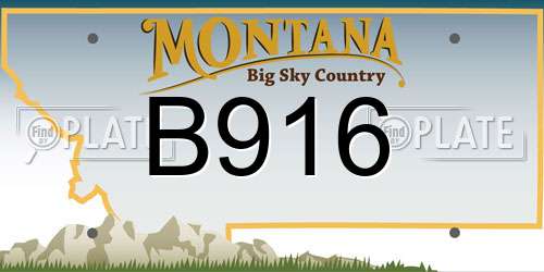 B916 Montana License Plate