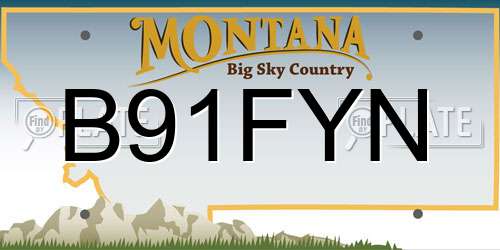 B91FYN Montana License Plate
