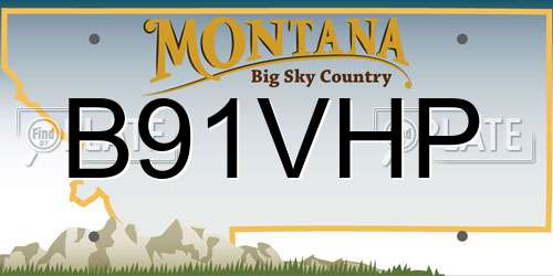B91VHP Montana License Plate