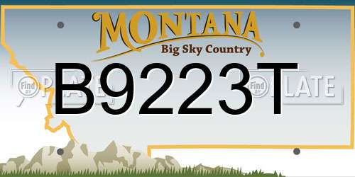 B9223T Montana License Plate