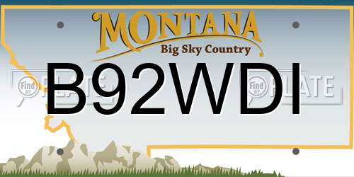 B92WDI Montana License Plate