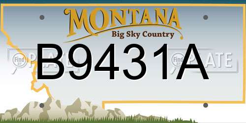 B9431A Montana License Plate