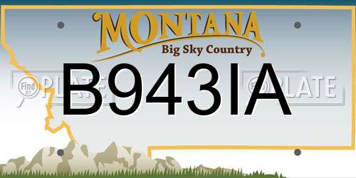B943IA Montana License Plate