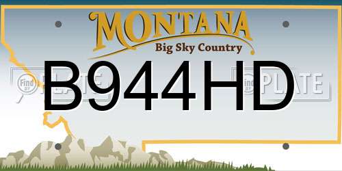 B944HD Montana License Plate