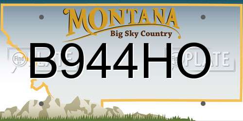 B944HO Montana License Plate