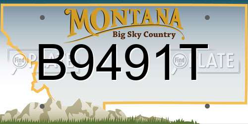 B9491T Montana License Plate