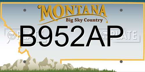 B952AP Montana License Plate