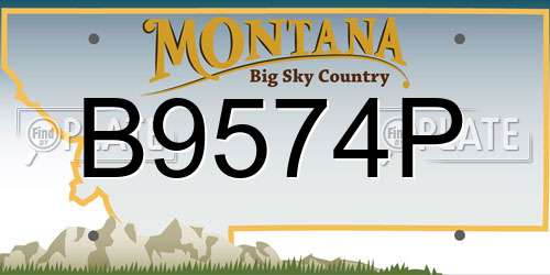 B9574P Montana License Plate