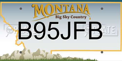 B95JFB Montana License Plate