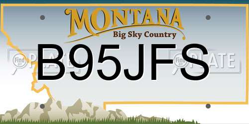 B95JFS Montana License Plate