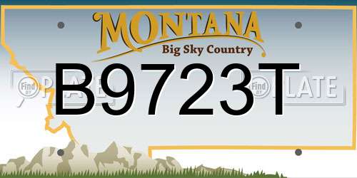 B9723T Montana License Plate