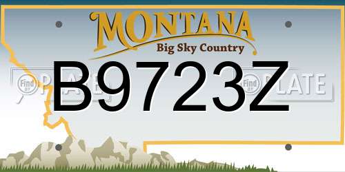 B9723Z Montana License Plate