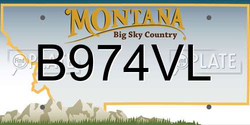 B974VL Montana License Plate