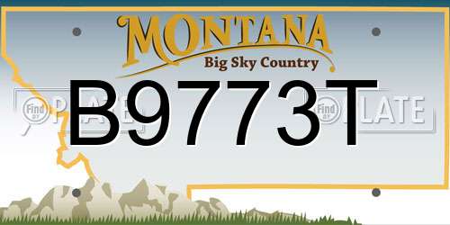 B9773T Montana License Plate