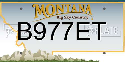 B977ET Montana License Plate