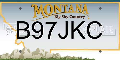 B97JKC Montana License Plate