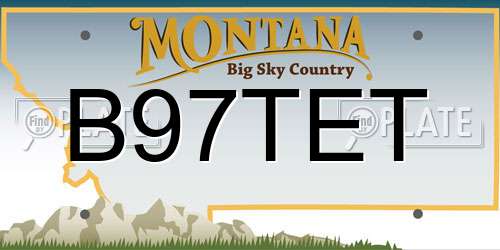 B97TET Montana License Plate