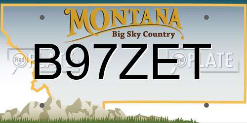 B97ZET Montana License Plate