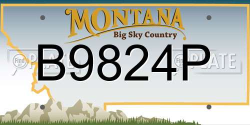 B9824P Montana License Plate