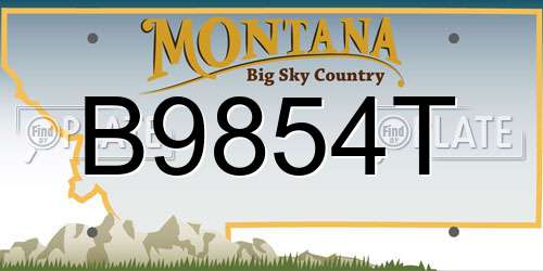 B9854T Montana License Plate