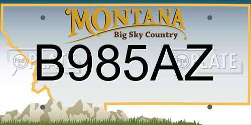 B985AZ Montana License Plate
