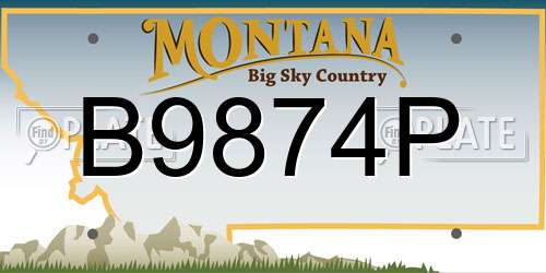 B9874P Montana License Plate