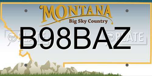 B98BAZ Montana License Plate