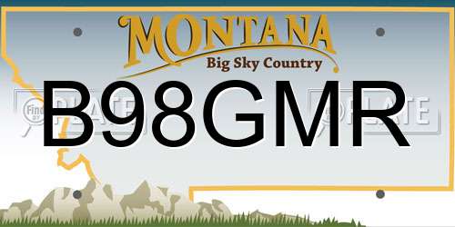 B98GMR Montana License Plate