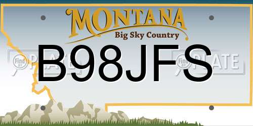 B98JFS Montana License Plate