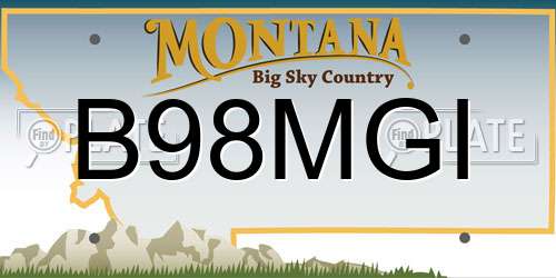 B98MGI Montana License Plate
