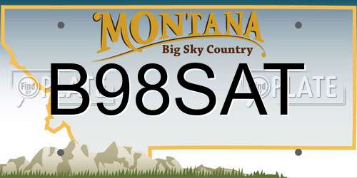 B98SAT Montana License Plate