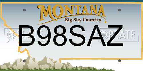 B98SAZ Montana License Plate