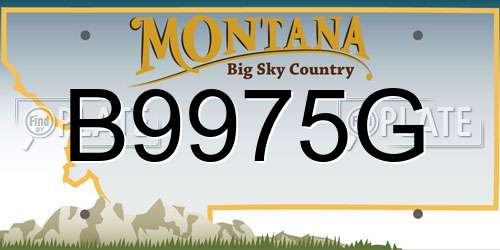 B9975G Montana License Plate