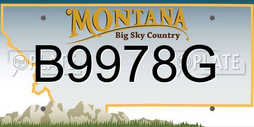 B9978G Montana License Plate