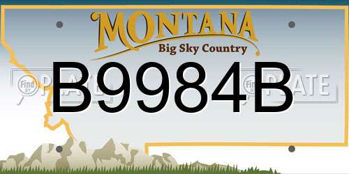 B9984B Montana License Plate