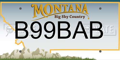 B99BAB Montana License Plate