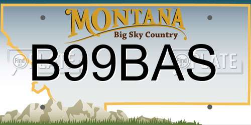 B99BAS Montana License Plate