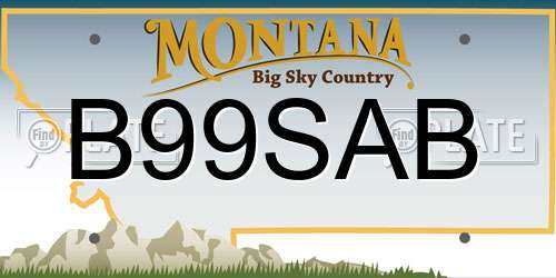 B99SAB Montana License Plate