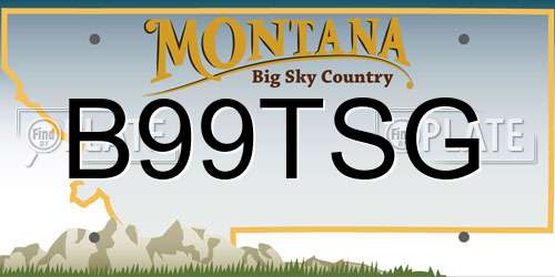 B99TSG Montana License Plate