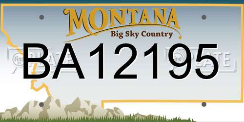 BA12195 Montana License Plate