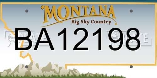 BA12198 Montana License Plate